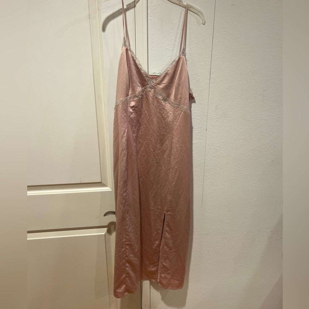 Open Edit XL Pink Lace Trim Slip Dress